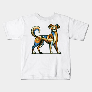 Pop art dog illustration. cubism illustration of a dog Kids T-Shirt